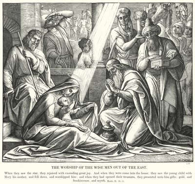 Kult mędrców ze Wschodu (rycina) autorstwa Julius (after) Schnorr von Carolsfeld