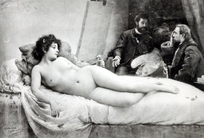 Emile Zola (1840-1902) w pracowni artysty, 1891 autorstwa Julius C. Rolshoven