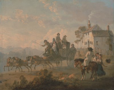 Dyliżans na wiejskiej drodze autorstwa Julius Caesar Ibbetson