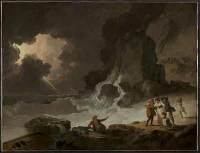 Burza za wyspą Wight, c.179. autorstwa Julius Caesar Ibbetson