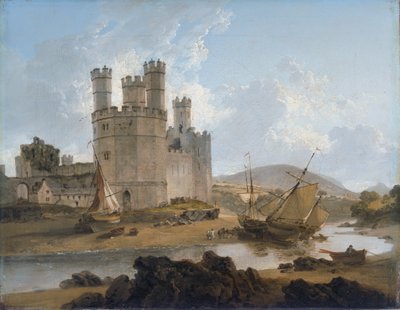 „Zamek Caernarvon”, 1792 r. autorstwa Julius Caesar Ibbetson
