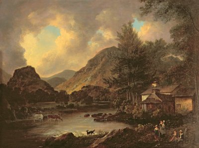 Castle Crag Borrowdale autorstwa Julius Caesar Ibbetson
