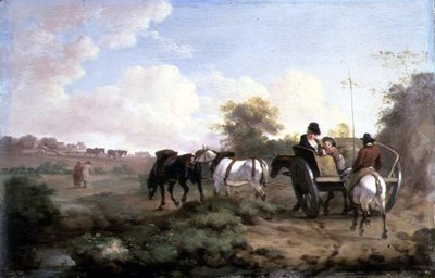 Idąc na targ (olej na płycie) (dla pary patrz 106157) autorstwa Julius Caesar Ibbetson