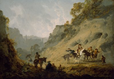 Cyganie z wyścigiem osłów, 1792. autorstwa Julius Caesar Ibbetson