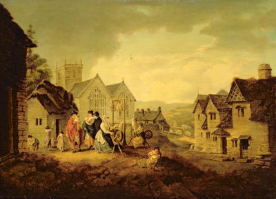 Llangollen (olej na płótnie) autorstwa Julius Caesar Ibbetson
