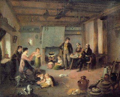 Rodzina malarza w Masham autorstwa Julius Caesar Ibbetson