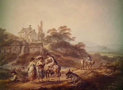 Młyn wodny autorstwa Julius Caesar Ibbetson