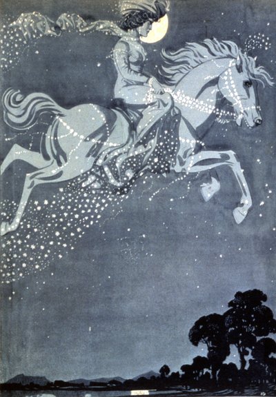 Nocny wędrowiec, koniec XIX wieku (ilustracja) autorstwa Julius Diez