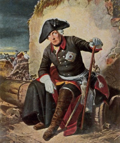 Fryderyk Wielki po bitwie pod Kolinem autorstwa Julius Friedrich Anton (after) Schrader