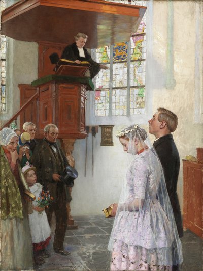 Wesele, ok.1900 autorstwa Julius Gari Melchers