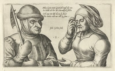 Pożegnanie żołnierza Gry słów o relacji między mężczyzną a kobietą (tytuł serii) autorstwa Julius Goltzius