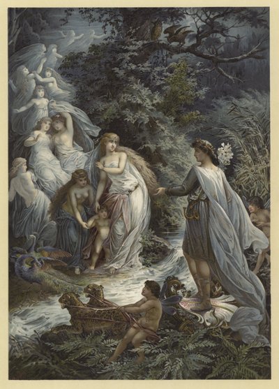 Ilustracja do Snu nocy letniej (chromolitho) autorstwa Julius Hoeppner