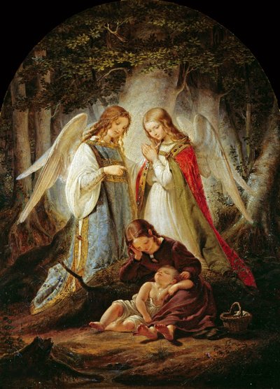 Aniołowie stróże, 1836. autorstwa Julius Huebner