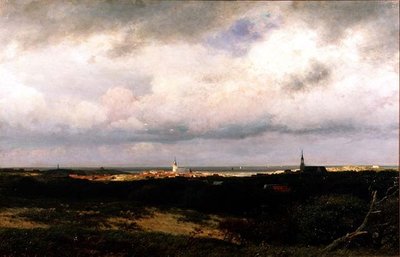 Widok na wybrzeże w pobliżu Hagi autorstwa Julius Jacobus de Sande Bakhuizen