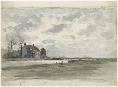 Płyń z młynem autorstwa Julius Jacobus van de Sande Bakhuyzen