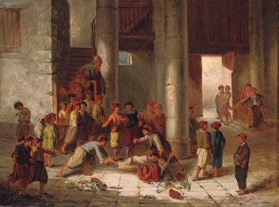 Psoty na szkolnym dziedzińcu autorstwa Julius Joseph Gaspard Starck