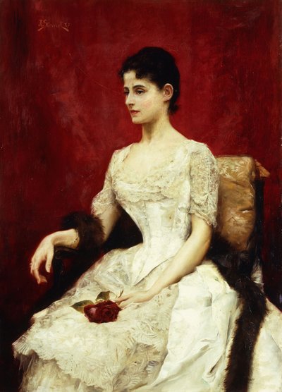 Karmazynowe Róże i Koronki, 1887 autorstwa Julius Leblanc Stewart