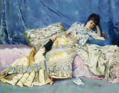 Dama na kanapie, 1877 autorstwa Julius Leblanc Stewart
