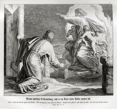 Abraham będzie ojcem wielu narodów, Genesis autorstwa Julius Schnorr von Carolsfeld