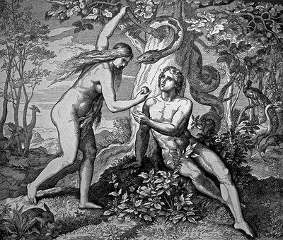 Adam i Ewa z jabłkiem autorstwa Julius Schnorr von Carolsfeld