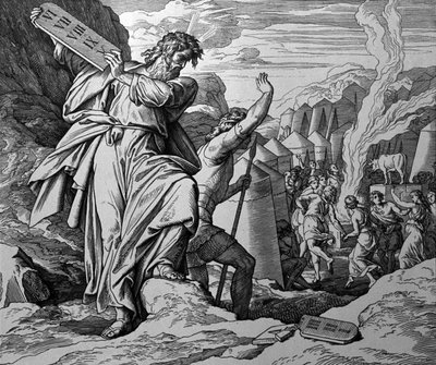 Adoracja Złotego Cielca autorstwa Julius Schnorr von Carolsfeld