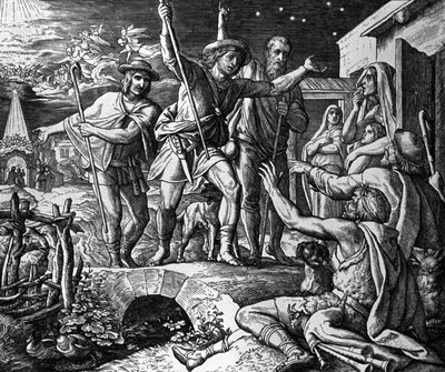 Adoracja pasterzy autorstwa Julius Schnorr von Carolsfeld