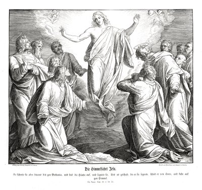 Wniebowstąpienie Chrystusa, Ewangelia Łukasza autorstwa Julius Schnorr von Carolsfeld