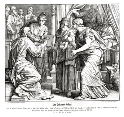 Narodziny Jana, Ewangelia Łukasza autorstwa Julius Schnorr von Carolsfeld