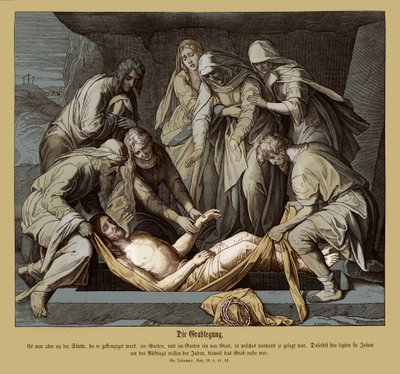 Pogrzeb Jezusa, Ewangelia Jana autorstwa Julius Schnorr von Carolsfeld
