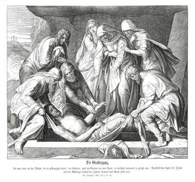 Pogrzeb Jezusa, Ewangelia Jana autorstwa Julius Schnorr von Carolsfeld