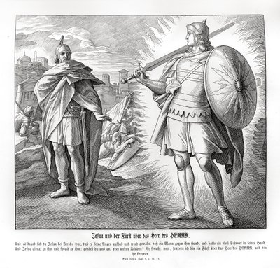 Kapitan wojska Pana poza Jerycho, Joshua autorstwa Julius Schnorr von Carolsfeld
