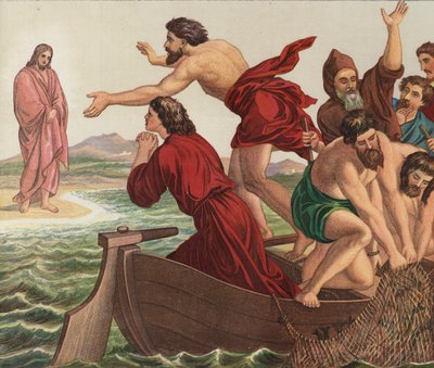 Chrystus ukazujący się nad Jeziorem Tyberiadzkim autorstwa Julius Schnorr von Carolsfeld