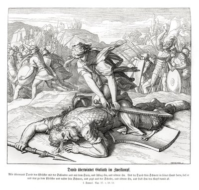Dawid pokonuje Goliata autorstwa Julius Schnorr von Carolsfeld