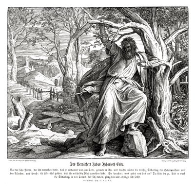 Śmierć Judasza Iskarioty, Ewangelia Mateusza autorstwa Julius Schnorr von Carolsfeld