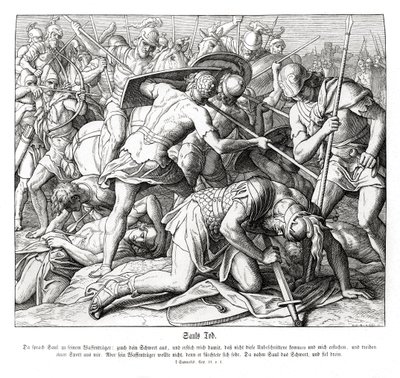 Śmierć Saula autorstwa Julius Schnorr von Carolsfeld