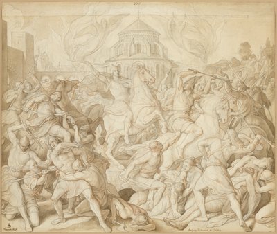 Klęska Wittekinda w pobliżu Bürberg autorstwa Julius Schnorr von Carolsfeld