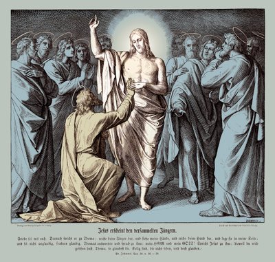 Niewierny Tomasz, Ewangelia Jana autorstwa Julius Schnorr von Carolsfeld