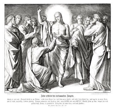 Niewierny Tomasz, Ewangelia Jana autorstwa Julius Schnorr von Carolsfeld