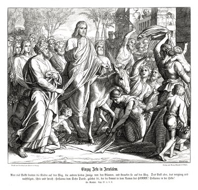 Wejście Jezusa do Jerozolimy, Ewangelia Mateusza autorstwa Julius Schnorr von Carolsfeld