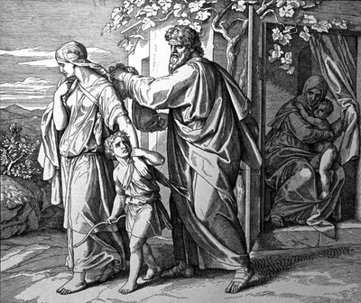 Wypędzenie Ismaela i jego matki autorstwa Julius Schnorr von Carolsfeld