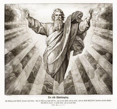 Pierwszy dzień stworzenia, Genesis autorstwa Julius Schnorr von Carolsfeld