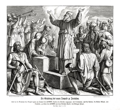 Założenie nowej świątyni w Jerozolimie, Ezdrasz autorstwa Julius Schnorr von Carolsfeld