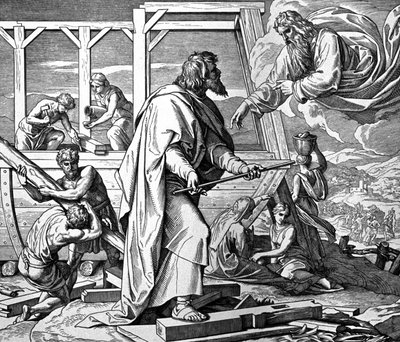 Bóg ostrzega Noego przed potopem autorstwa Julius Schnorr von Carolsfeld