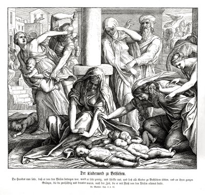Herod zabija dzieci, Ewangelia Mateusza autorstwa Julius Schnorr von Carolsfeld