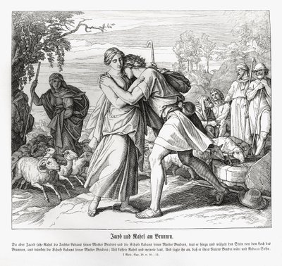 Jakub i Rachela przy studni, Genesis autorstwa Julius Schnorr von Carolsfeld