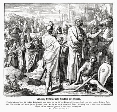 Jeroboam i Roboam autorstwa Julius Schnorr von Carolsfeld