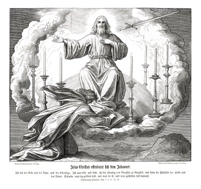 Jezus Chrystus objawia się Janowi, Objawienie autorstwa Julius Schnorr von Carolsfeld