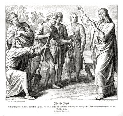 Jezus i Nataniel, Ewangelia Jana autorstwa Julius Schnorr von Carolsfeld