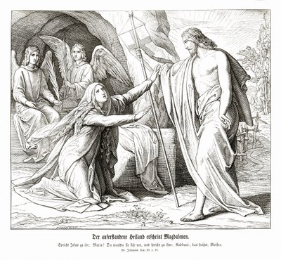 Jezus ukazuje się Marii Magdalenie, Ewangelia Jana autorstwa Julius Schnorr von Carolsfeld