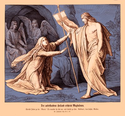 Jezus ukazuje się Marii Magdalenie, Ewangelia Jana autorstwa Julius Schnorr von Carolsfeld